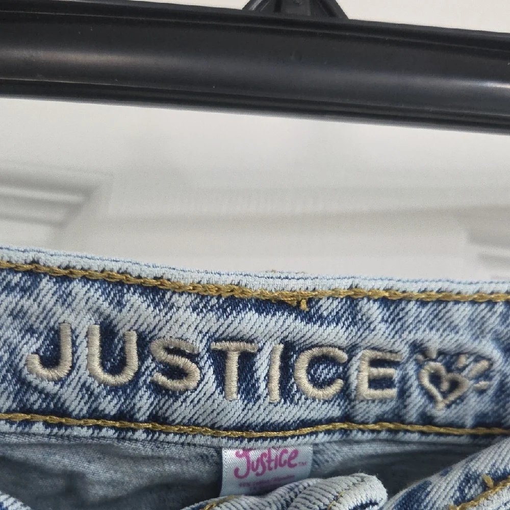 Justice Light Blue Distressed Jean Shorts